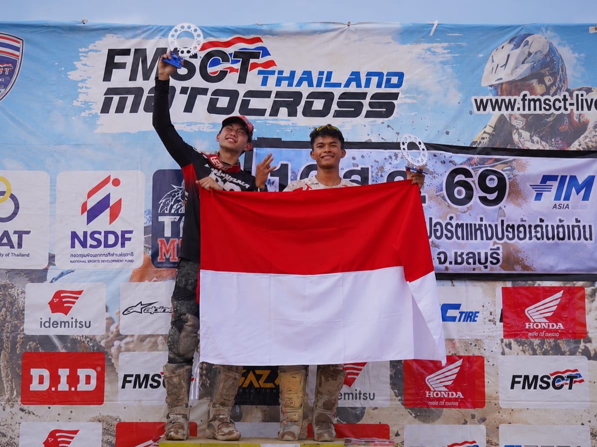 Dua Pembalap Ducati MX Team Indonesia Kibarkan Merah Putih Di Arena Balap FMSCT Thailand Motocross 2026 Round 8 Momen HUT RI Ke 81