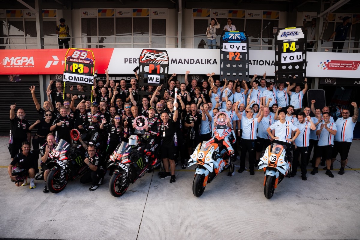 Empat Motor Aprilia Sapu Bersih Posisi Besar Pertama MotoGP Pertamina Mandalika International Circuit